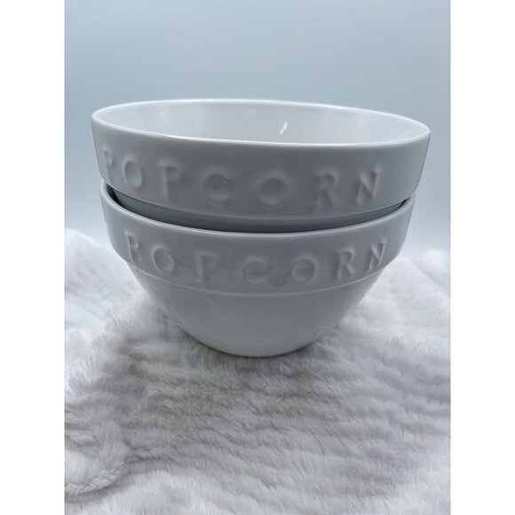 Pottery Barn Other - Vintage Pottery Barn White Popcorn Bowls Set of Two Discontinued